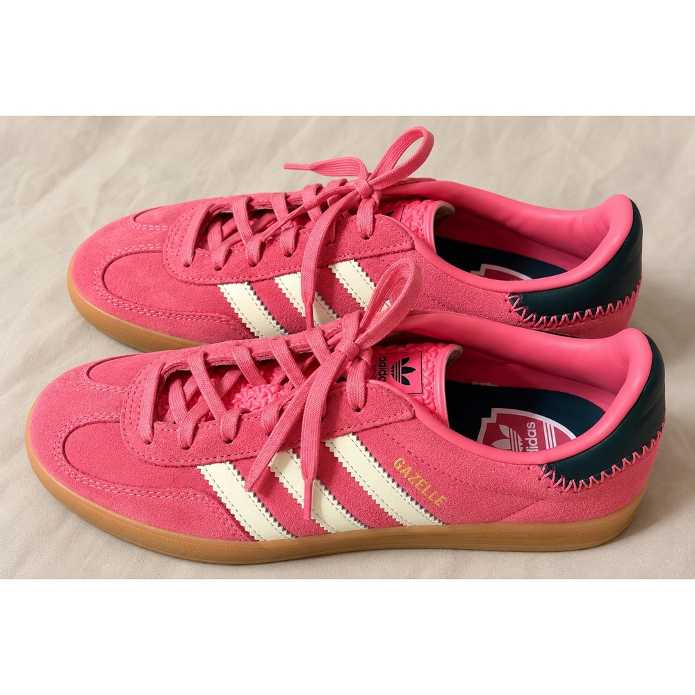 Adidas Gazelle Pink Suede Gum Sole Sneakers JI2014 Womens Size 7 Low Top Shoes